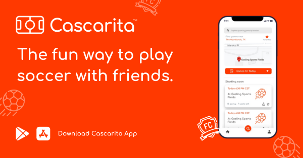 Cascarita app showing pickup soccer games near you